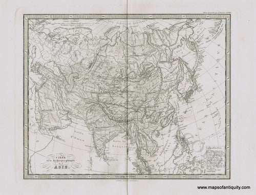 Asia-Asie-Carte-Oro-Hydrographique-Perthes-1871-Antique-Map-1870s-1800s-19th-century-Maps-of-Antiquity