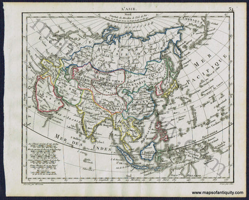 Antique-Map-Asia-L'Asie-Herrison-French-1806-1800s-Early-19th-Century-Maps-of-Antiquity