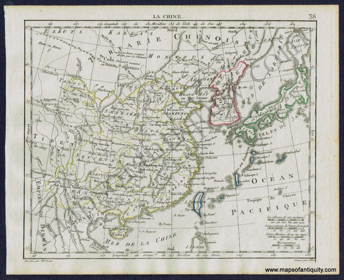 Antique-Map-eastern-China-Korea-Japan-Taiwan-La-Chine-Herrison-French-1806-1800s-Early-19th-Century-Maps-of-Antiquity