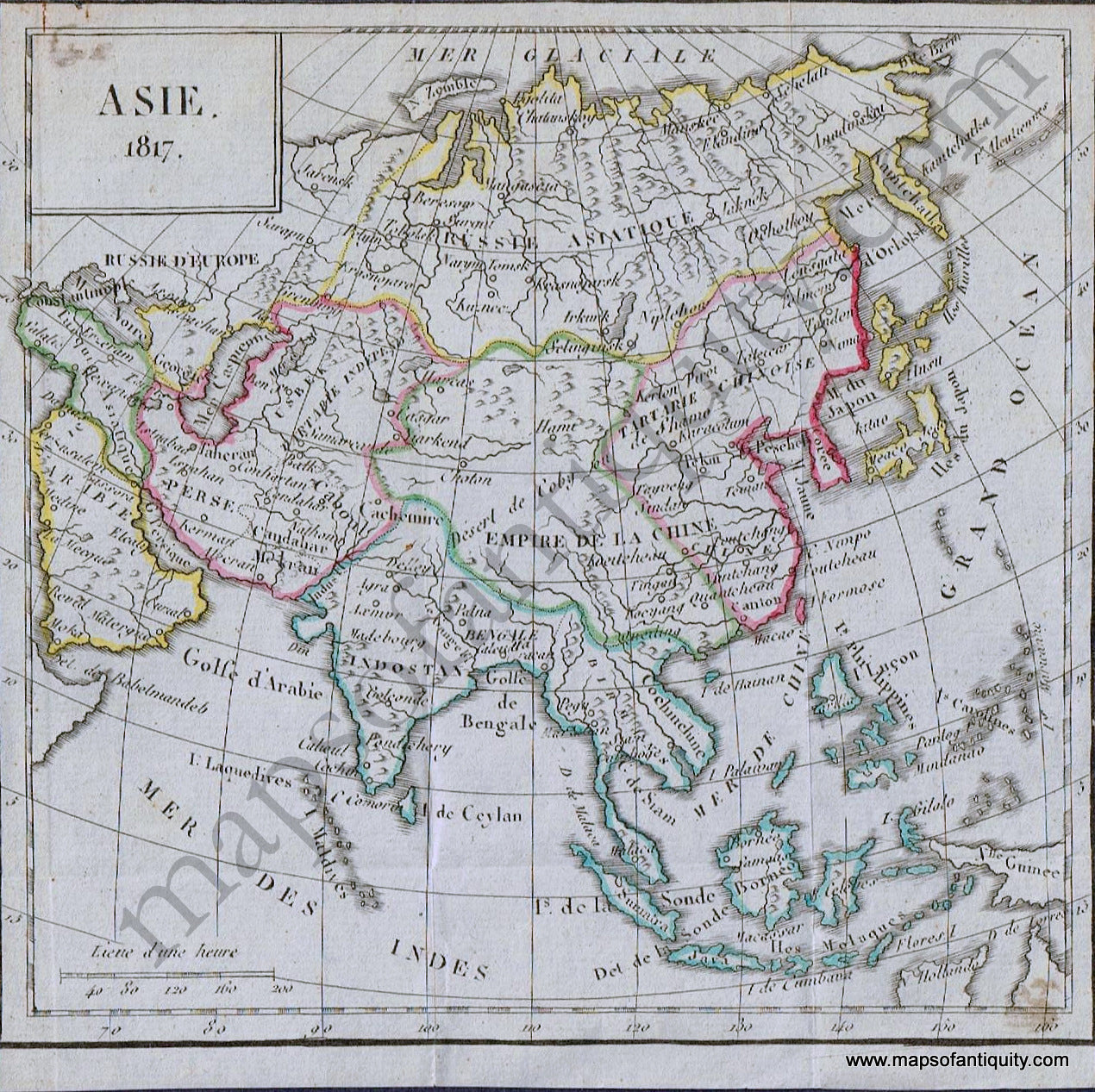 Antique-Hand-Colored-Map-Asie.-1817.-c.-1817-Unknown-1800s-19th-century-Maps-of-Antiquity