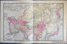 Load image into Gallery viewer, Antique-Print-Double-sided-sheet-with-multiple-maps:-Centerfold---Tunison&#39;s-Asia-with-Japan-and-Korea;-versos:-Tunison&#39;s-Turkey-in-Asia-Persia-Arabia-Russian-Turkestan-Afghanistan-and-Beloochistan-/-Tunison&#39;s-China-Asia--1888-Tunison-Maps-Of-Antiquity-1800s-19th-century
