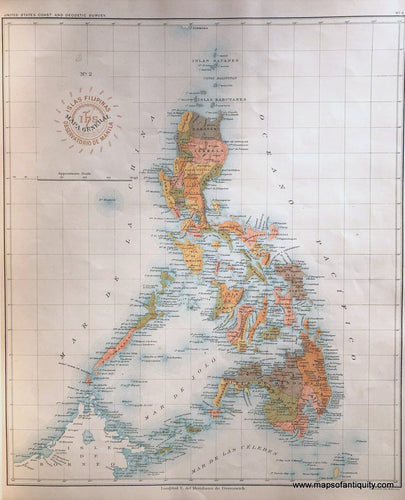'-General-Map-of-the-Philippines-or-Filipinas-Asia-Southeast-Asia-&-Indonesia-1899-P.-Jose-Algue/USC&GS-Maps-Of-Antiquity-1800s-19th-century