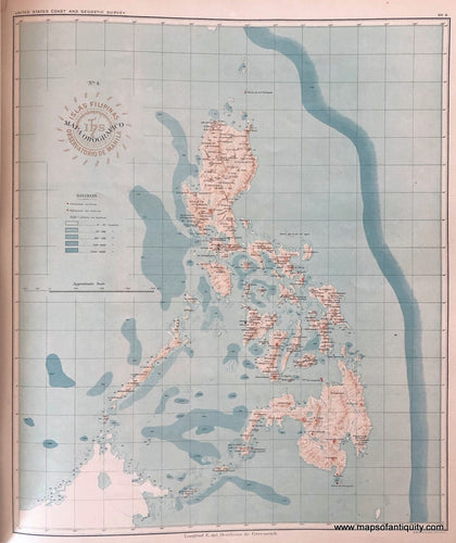 '-Orographic-Map-of-the-Philippines-showing-Mountains-Asia-Southeast-Asia-&-Indonesia-1899-P.-Jose-Algue/USC&GS-Maps-Of-Antiquity-1800s-19th-century