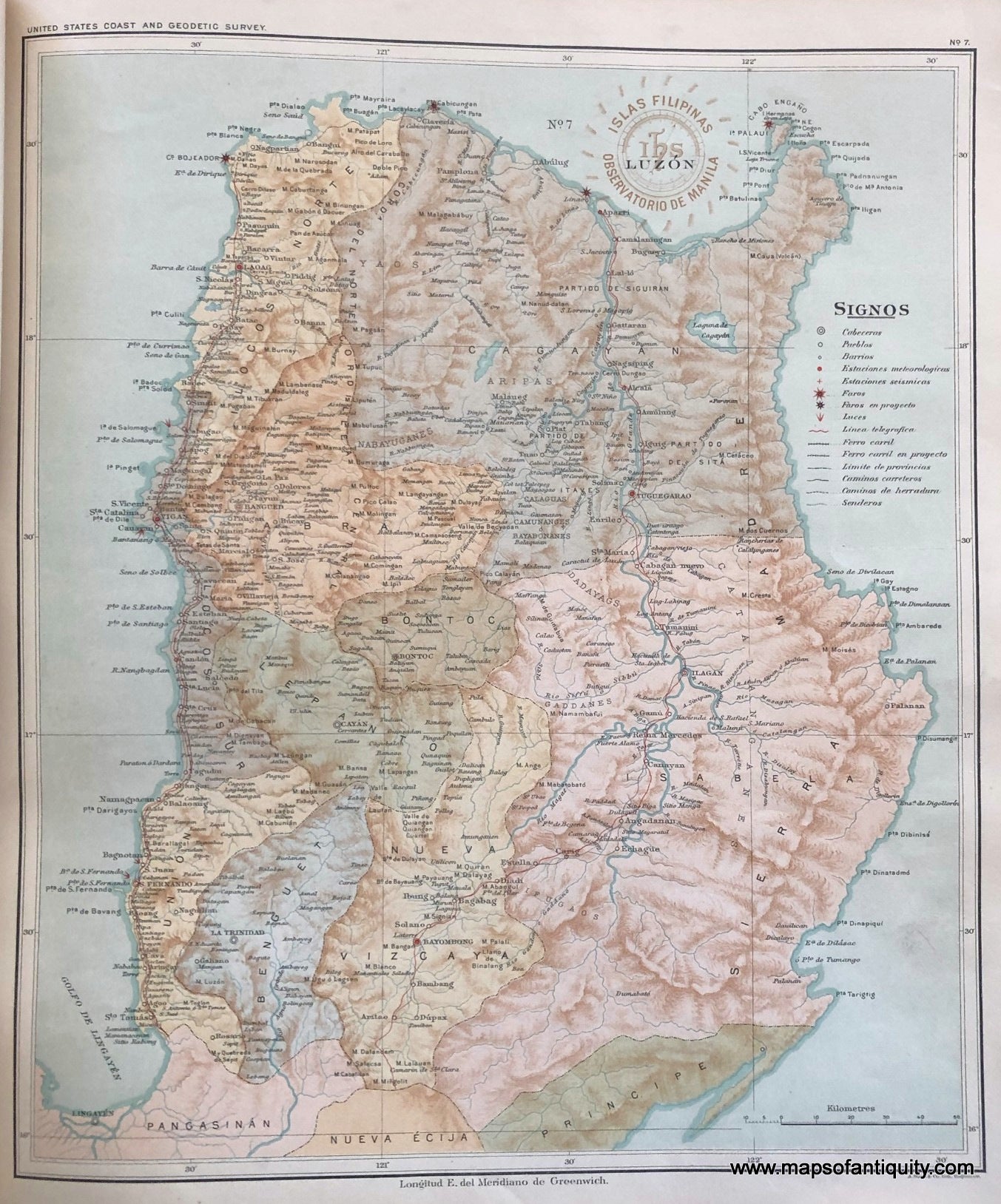 '-Northern-Luzon-in-the-Philippines-Map-No.-7-Asia-Southeast-Asia-&-Indonesia-1899-P.-Jose-Algue/USC&GS-Maps-Of-Antiquity-1800s-19th-century