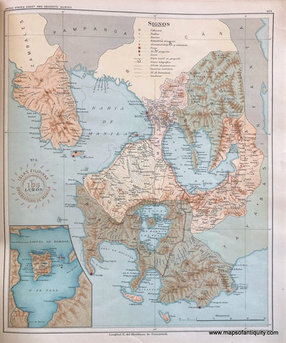 '-Central-Luzon-in-the-Philippines-Asia-Southeast-Asia-&-Indonesia-1899-P.-Jose-Algue/USC&GS-Maps-Of-Antiquity-1800s-19th-century