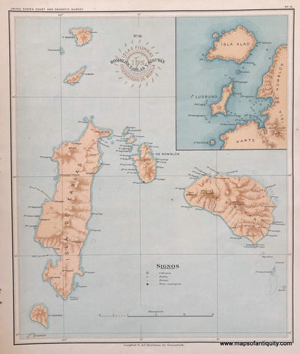 '-Romblon-Tablas-and-Sibuyan-Islands-Philippines-Asia-Southeast-Asia-&-Indonesia-1899-P.-Jose-Algue/USC&GS-Maps-Of-Antiquity-1800s-19th-century