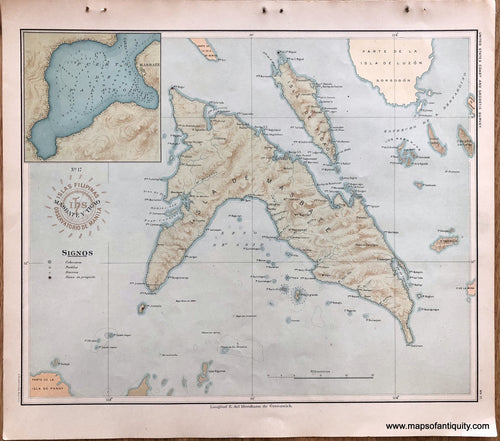 '-Masbate-and-Ticao-Philippines-Asia-Southeast-Asia-&-Indonesia-1899-P.-Jose-Algue/USC&GS-Maps-Of-Antiquity-1800s-19th-century