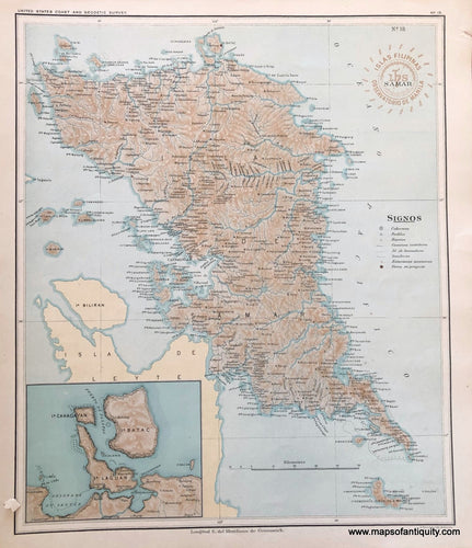 '-Samar-Philippines-Asia-Southeast-Asia-&-Indonesia-1899-P.-Jose-Algue/USC&GS-Maps-Of-Antiquity-1800s-19th-century