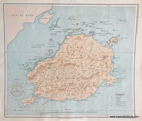 '-Bohol-Philippines-Asia-Southeast-Asia-&-Indonesia-1899-P.-Jose-Algue/USC&GS-Maps-Of-Antiquity-1800s-19th-century