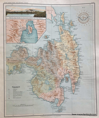 '-Eastern-Mindanao-Island-Philippines-Asia-Southeast-Asia-&-Indonesia-1899-P.-Jose-Algue/USC&GS-Maps-Of-Antiquity-1800s-19th-century