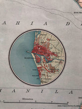 Load image into Gallery viewer, 1899 - Bay of Manila, and Manila Philippines - Antique Map
