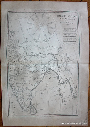 Genuine-Antique-Map-Imperia-Antiqua-Pars-Orientalis-Asia-Indian-Subcontinent-1787-Bonne-and-Desmarest-Maps-Of-Antiquity-1800s-19th-century
