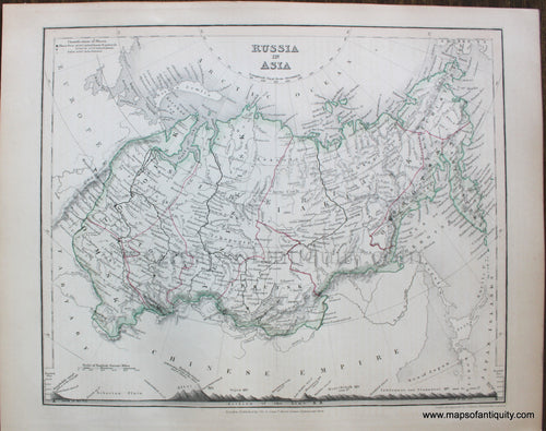 Genuine-Antique-Map-Russia-in-Asia-Asia--1850-Petermann-/-Orr-/-Dower-Maps-Of-Antiquity-1800s-19th-century