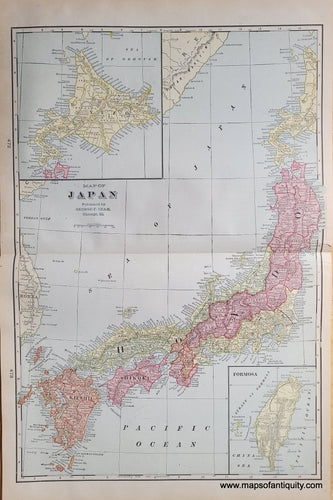Genuine-Antique-Map-Map-of-Japan-1903-Cram-Maps-Of-Antiquity