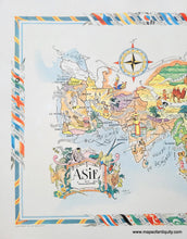 Load image into Gallery viewer, Genuine-Antique-Printed-Color-Pictorial-Map-Asie-1951-Jacques-Liozu-Maps-Of-Antiquity
