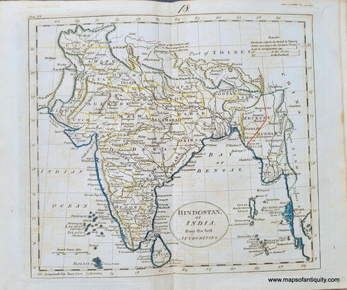 Genuine-Antique-Map-Hindostan-or-India-from-the-best-Authorities-1800-Russell-Guthrie-Maps-Of-Antiquity
