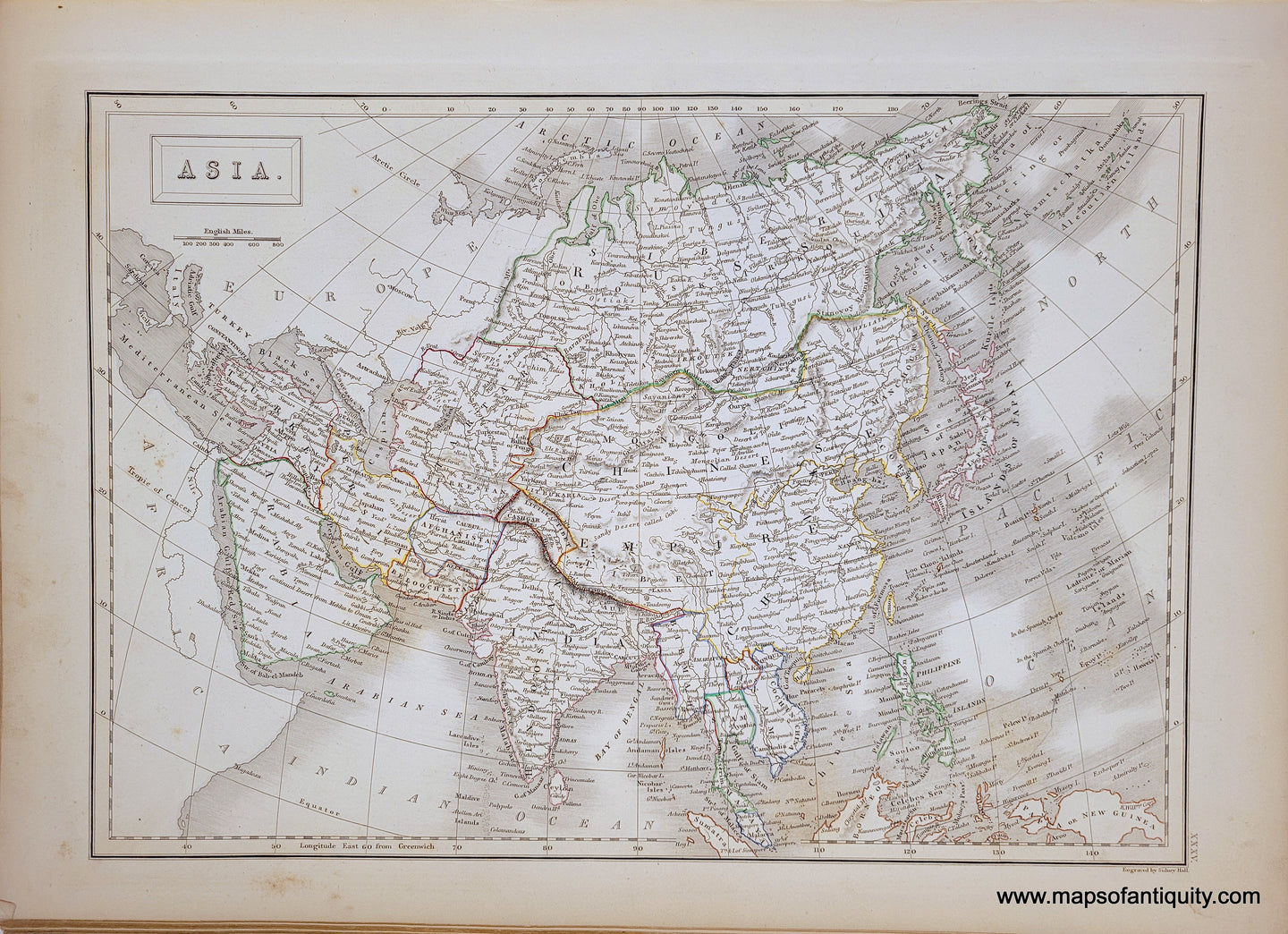 Genuine-Antique-Map-Asia-1841-Black-Maps-Of-Antiquity