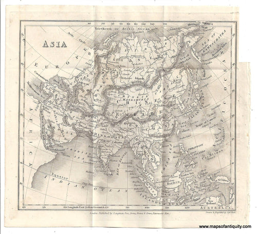 Genuine-Antique-Map-Asia-1829-Goldsmith-Maps-Of-Antiquity