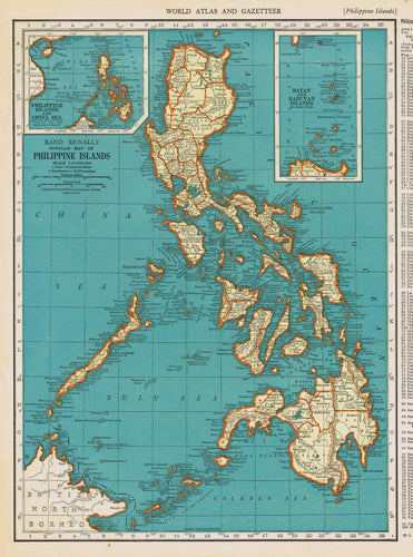 Genuine-Antique-Map-Popular-Map-of-Phillipine-Islands-1940-Rand-McNally-Maps-Of-Antiquity
