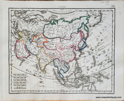 Genuine-Antique-Map-Asia-LAsie-Asia-1816-Herisson-Maps-Of-Antiquity-1800s-19th-century