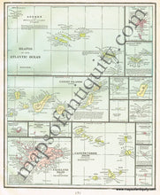 Load image into Gallery viewer, Antique-Printed-Color-Map-Islands-in-The-Atlantic-Ocean-verso:-Bermuda-Islands-World--1900-Cram-Maps-Of-Antiquity
