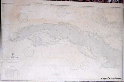 Antique-Nautical-Chart-Island-of-Cuba-Caribbean-Cuba-1885/1899-Dept.-of-Navy-Maps-Of-Antiquity