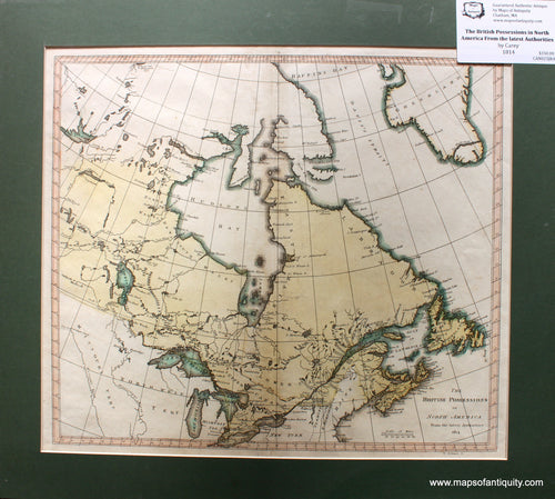 Antique-Hand-Colored-Map-The-British-Possessions-in-North-America-From-the-latest-Authorities-North-America-Canada-1814-Mathew-Carey-Maps-Of-Antiquity