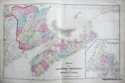 Antique-Hand-Colored-Map-Map-of-the-Maritime-Provinces-of-the-Dominion-of-Canada-North-America-Canada-1879-Roe-Maps-Of-Antiquity