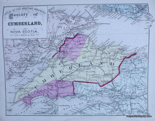 Antique-Hand-Colored-Map-County-of-Cumberland-Nova-Scotia-North-America-Canada-1879-Roe-Maps-Of-Antiquity