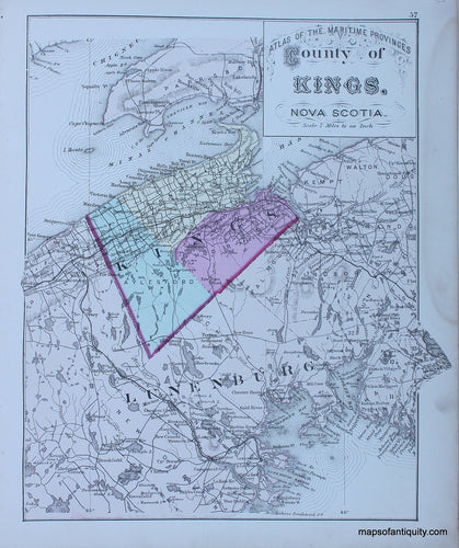 Antique-Hand-Colored-Map-County-of-Kings-Nova-Scotia-North-America-Canada-1879-Roe-Maps-Of-Antiquity
