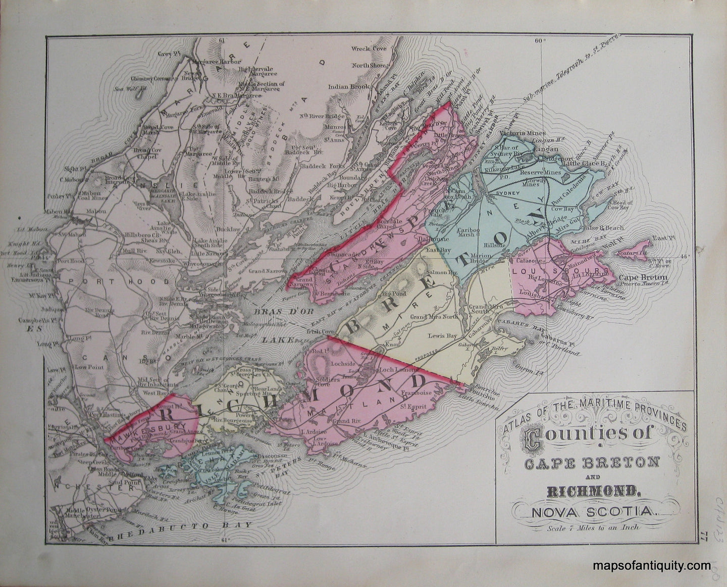 Antique-Hand-Colored-Map-Counties-of-Cape-Breton-and-Richmond-Nova-Scotia-North-America-Canada-1879-Roe-Maps-Of-Antiquity