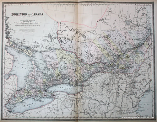 Antique-Hand-Colored-Map-Dominion-of-Canada-(Western-Sheet)-Canada--1887-Bradley-Maps-Of-Antiquity