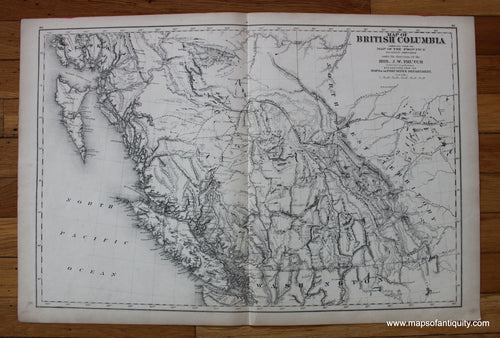 Antique-Printed-Color-Map-Map-of-British-Columbia-Compiled-From-The-Map-of-The-Province-Recently-Prepared-Under-the-Direction-of-the-Hon.-J.W.-Trutch-Lieut.-Gov.-of-the-Province-With-Additions-From-The-Maps-of-The-Post-Office-Department.-**********-North-America-Canada-1881-Belden-Maps-Of-Antiquity