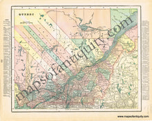 Load image into Gallery viewer, Antique-Printed-Color-Map-Quebec-verso:-Ontario-North-America-Canada-1900-Cram-Maps-Of-Antiquity
