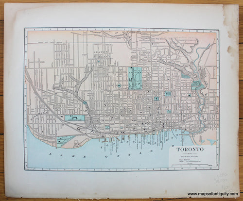 Antique-Map-Canada-Toronto-Ontario-City-Hunt-&-Eaton-1892-1890s-1800s-Late-19th-Century-Maps-of-Antiquity