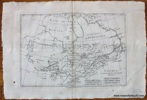 Antique-Black-and-White-Map-Canada-1787-Bonne-Canada-1700s-18th-century-Maps-of-Antiquity