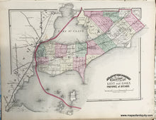 Load image into Gallery viewer, 1875 - Sheet with three maps: City of Toronto / Counties of Kent and Essex in the Province of Ontario / Counties of Middlesex, Elgin, and Lambton in the Province of Ontario - Antique Map
