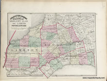 Load image into Gallery viewer, 1875 - Sheet with three maps: City of Toronto / Counties of Kent and Essex in the Province of Ontario / Counties of Middlesex, Elgin, and Lambton in the Province of Ontario - Antique Map
