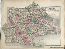 Load image into Gallery viewer, 1875 - Sheet with three maps: City of Montreal and Suburbs / Counties of Huron, Wellington, Perth, and Waterloo in the Province of Ontario / Counties of Oxford, Brant, Wentworth, Norfolk, and Haldimand in the Province of Ontario - Antique Map
