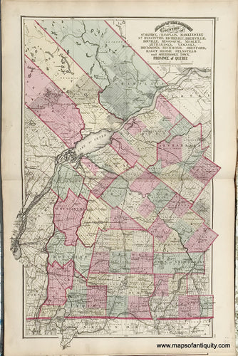 Antique-Map-Sheet-with-three-maps-of-counties-in-Ontario-1875-Walling-/-Tackabury-Canada-Civil-War-1800s-19th-century-Maps-of-Antiquity