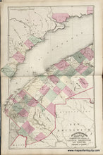 Load image into Gallery viewer, Antique-Map-Sheet-with-three-maps:-County-of-Temiscouata-with-parts-of-Saguenay-Bonaventure-and-Rimouski-in-the-Province-of-Quebec-/-Counties-of-Beauce-and-Megantic-in-the-Province-of-Quebec-/-Plan-of-Kingston-Frontenac-County-Ontario.-1875-Walling-/-Tackabury-Canada-Civil-War-1800s-19th-century-Maps-of-Antiquity
