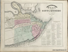 Load image into Gallery viewer, Antique-Map-Sheet-with-three-maps:-Plan-of-the-City-of-Quebec-from-a-drawing-by-Paul-Cousin-/-County-of-Gaspe-and-parts-of-Bonaventure-and-Rimouski-/-Counties-of-Charlevoix-and-Kamouraska-1875-Walling-/-Tackabury-Canada-Civil-War-1800s-19th-century-Maps-of-Antiquity
