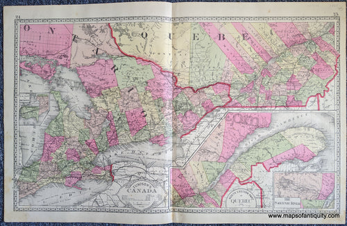 Antique-Map-Double-sided-sheet-with-multiple-maps:-Centerfold---Tunison's-Canada;-versos:-Tunison's-Central-Manitoba-/-Tunison's-Maritime-Provinces-New-Brunswick-Nova-Scotia-and-Prince-Edward-Island-Canada--1888-Tunison-Maps-Of-Antiquity-1800s-19th-century