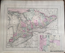 Load image into Gallery viewer, 1884 - County Map of Nova Scotia, New Brunswick, Cape Breton Island, and Prince Edwards Island; verso:Map of Ontario in Counties - Antique Map
