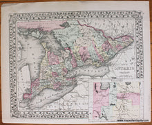 Load image into Gallery viewer, 1881 - Map of Ontario in Counties | County Map of Nova Scotia, New Brunswick, Cape Breton Island, and Prince Edwards Island. - Antique Map
