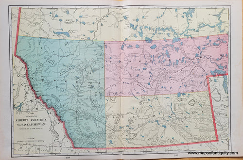 Genuine-Antique-Map-Map-of-Alberta-Assiniboia-and-Saskatchewan-1903-Cram-Maps-Of-Antiquity
