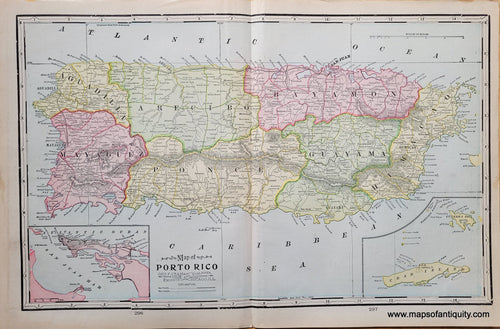 Antique-Map-Puerto-Porto-Rico-Hawaii-Philippines-1903-Cram-1900s- Maps-of-Antiquity