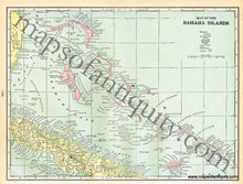 Load image into Gallery viewer, 1900 - West Indies, verso: Birds Eye View of The Maritime Canal of Nicaragua, and Map of The Bahama Islands - Antique Map
