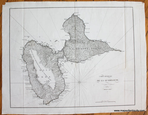 Antique-Map-Carte-Generale-De-La-Guadeloupe-Guadalupe-Island-Isla-Baja-California-Mexico-Mexican-Tardieu-1820s-1800s-Early-19th-Century-Maps-of-Antiquity