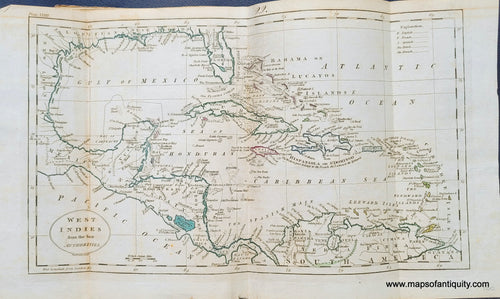 Genuine-Antique-Map-West-Indies-from-the-best-Authorities-1800-Russell-Guthrie-Maps-Of-Antiquity